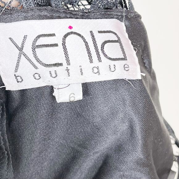 Xenia Boutique Black Size 6 Caged Embroidered Lace Dress Fit and Flare Cocktail - Picture 7 of 9